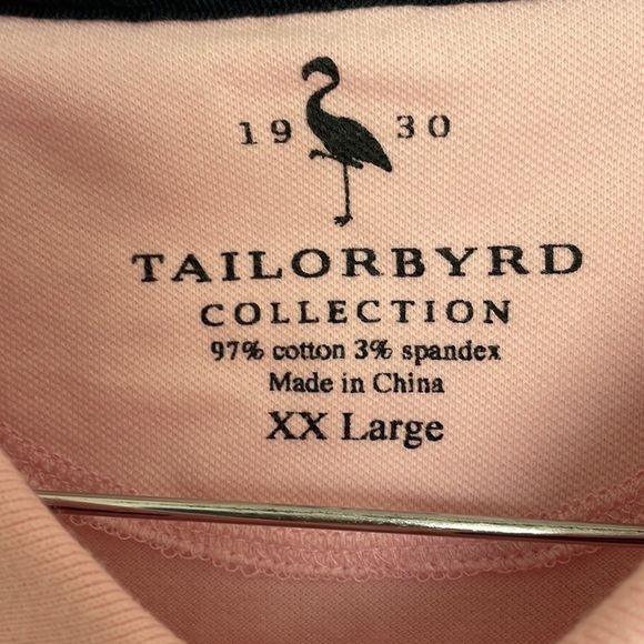 Tailorbyrd Men’s Cotton Blend Polo Shirt Pink XXL - Picture 3 of 6